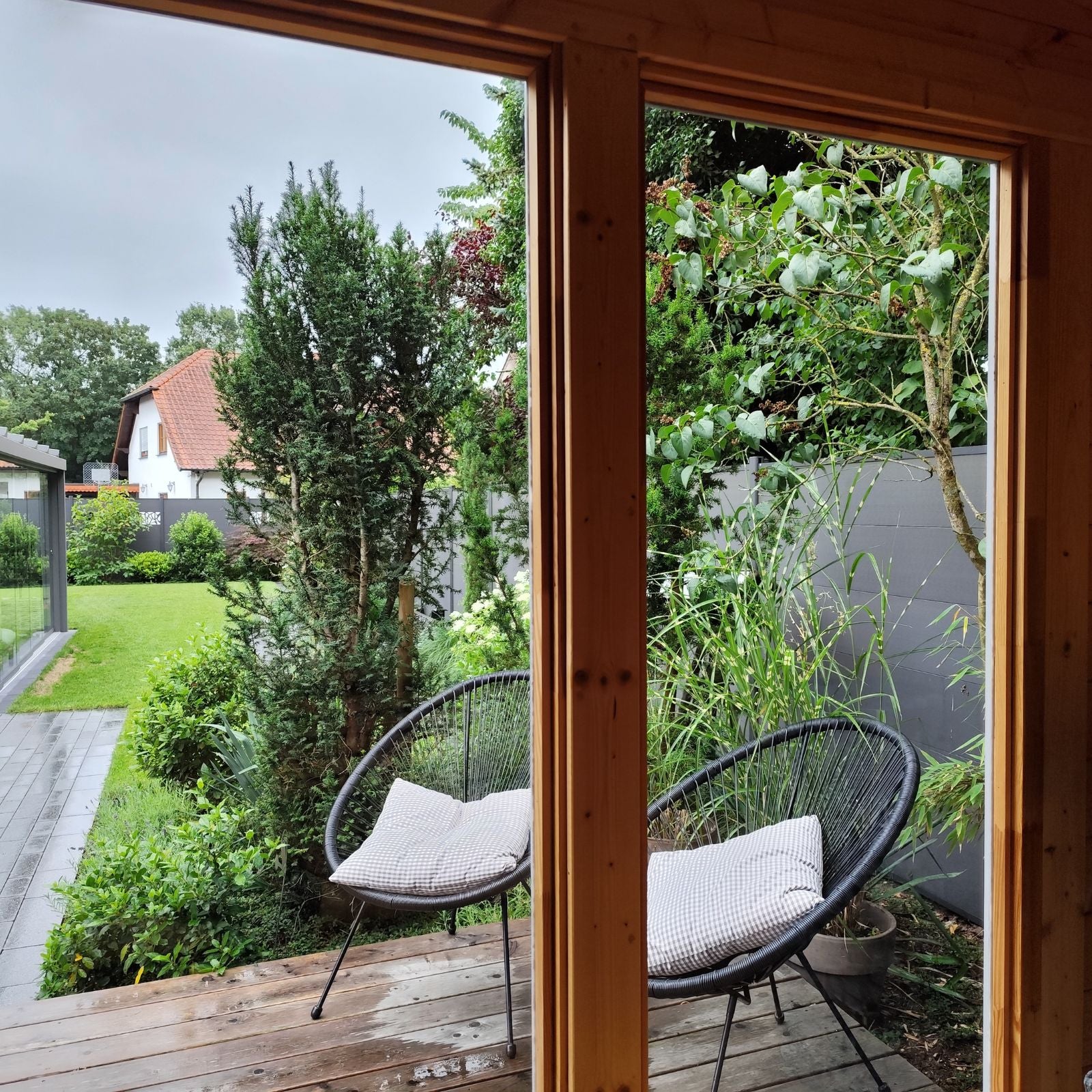 Blockbohlensauna Higi XL für 2 Personen, Gartensauna mit Vorraum