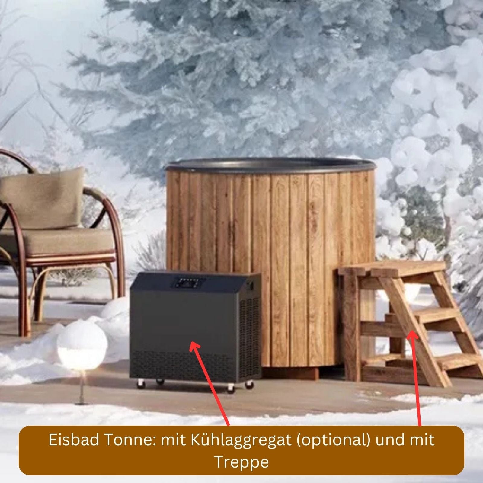 Eisbad Tonne mit Kühlung