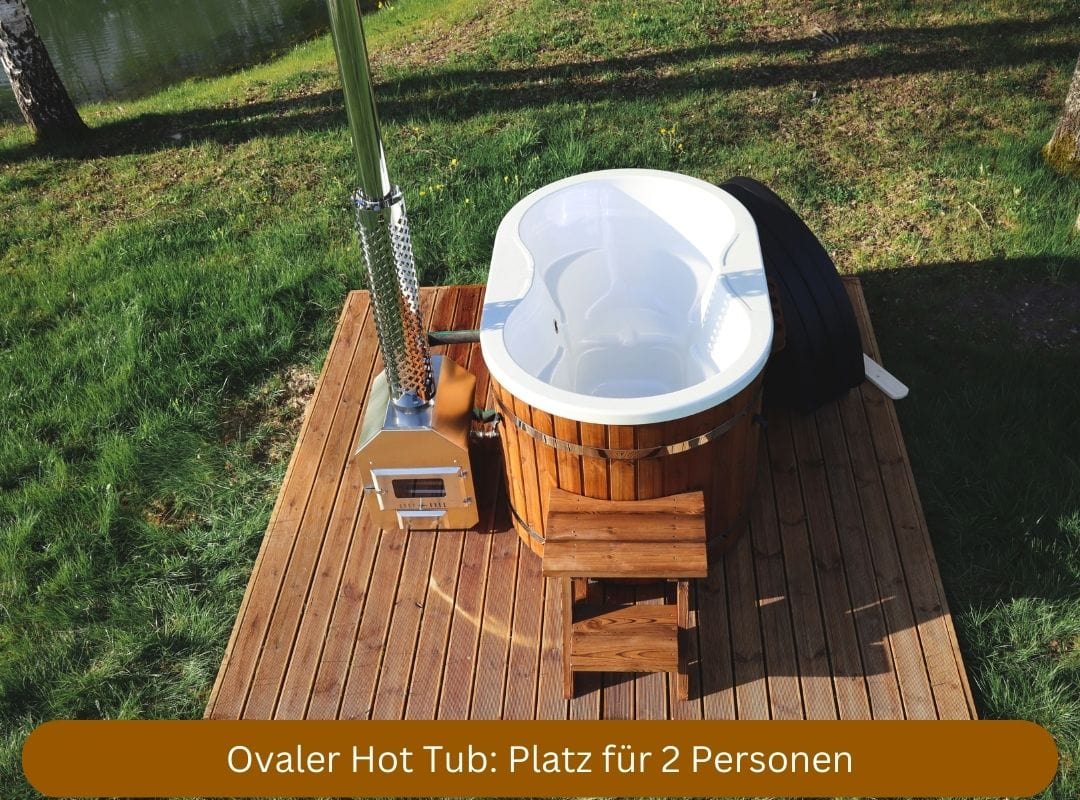 ovaler Hot Tub mit externem Ofen
