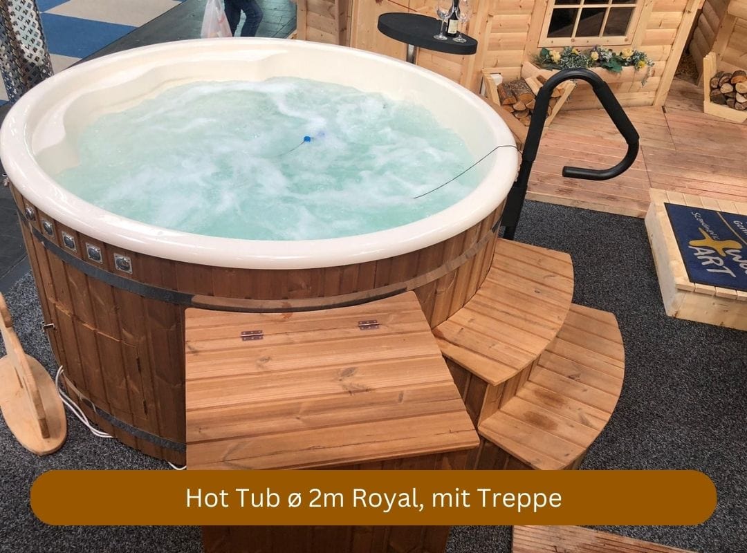 Hot Tub Royal mit Elektroofen, mit Treppe