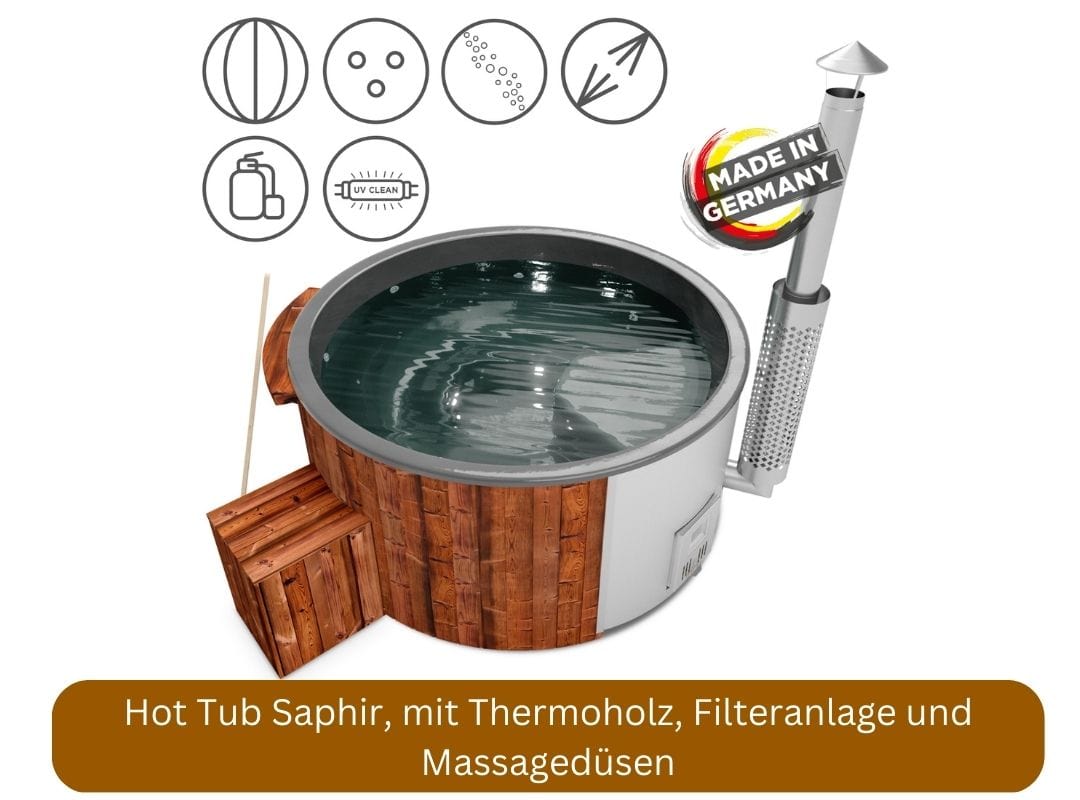 Holzklusive Hot Tub Saphir Spa Deluxe Clean UV