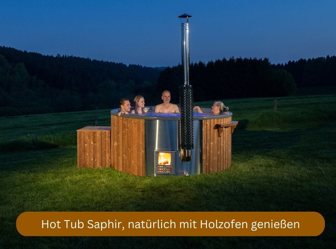 Holzklusive Hot Tub Saphir Spa Deluxe, mit Holzofen