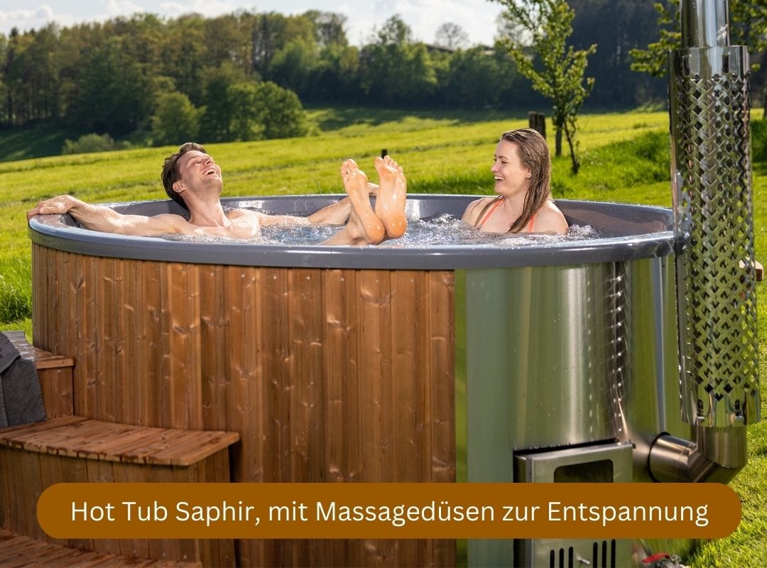 Holzklusive Hot Tub Saphir Spa Deluxe, mit Massagedüsen
