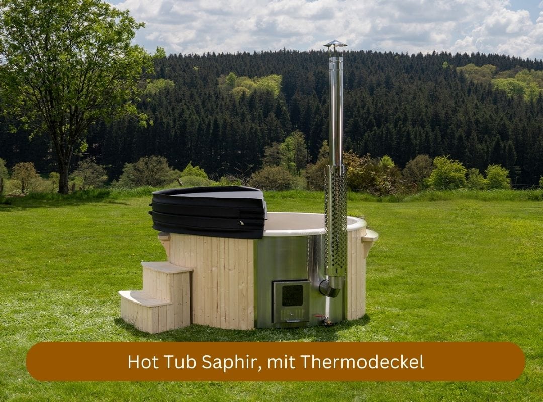 Holzklusive Hot Tub Saphir Spa Deluxe, mit Thermodeckel