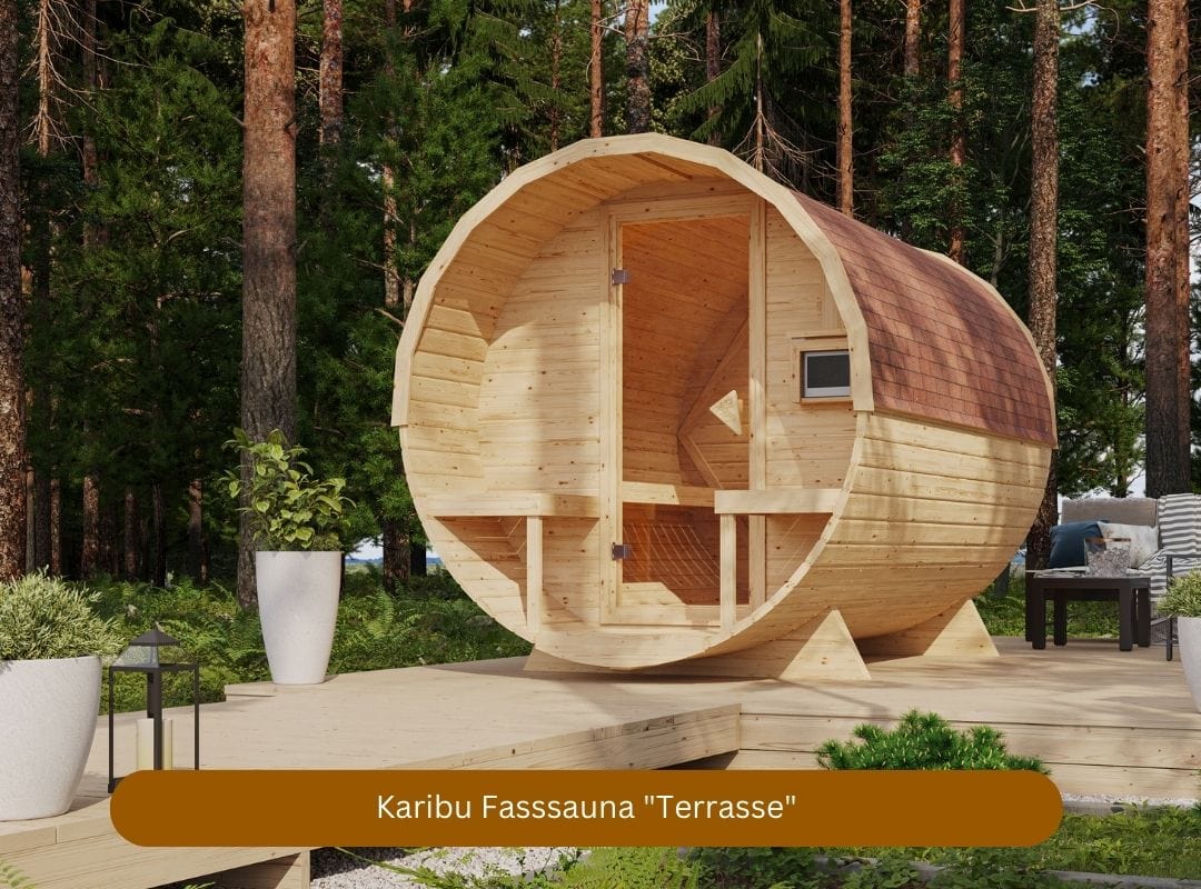 Karibu Fasssauna Bausatz "Terrasse"