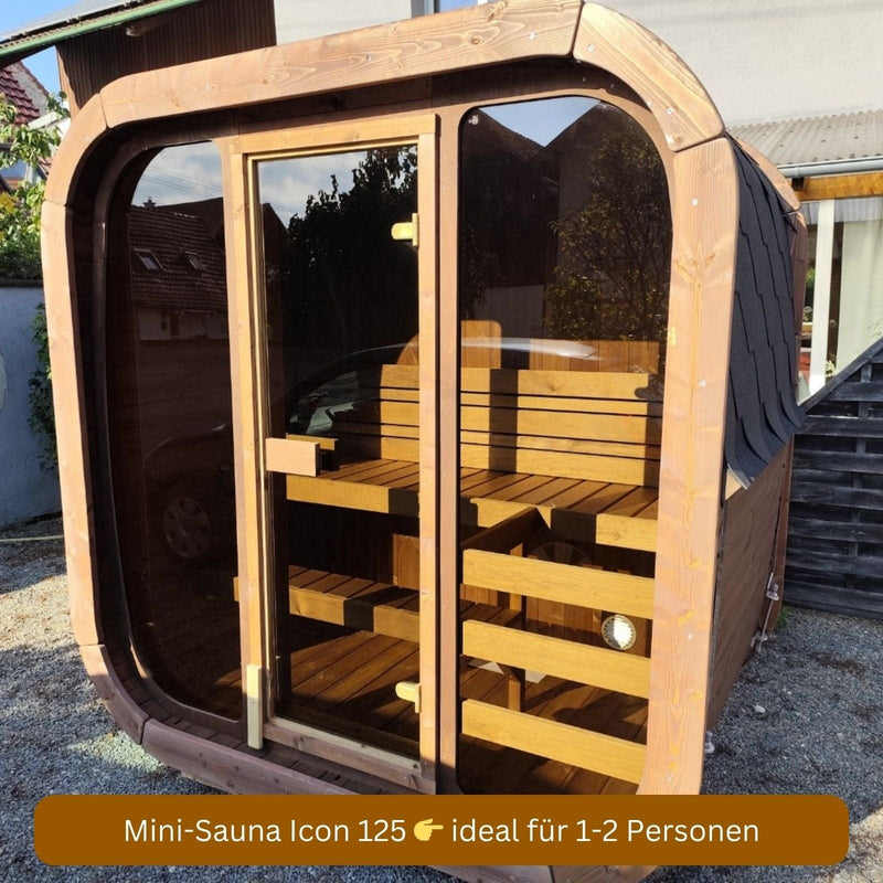 Mini Cube-Sauna Icon 125 im Garten
