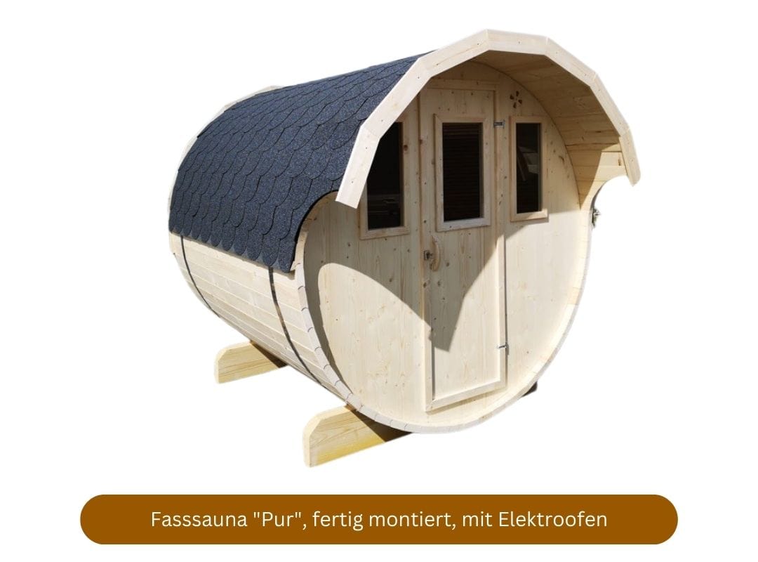 Fasssauna mit Elektroofen "Pur" von Holztechnik Montag