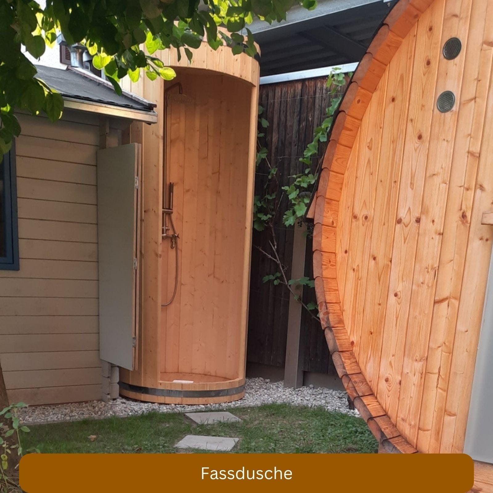 Fassdusche für Sauna