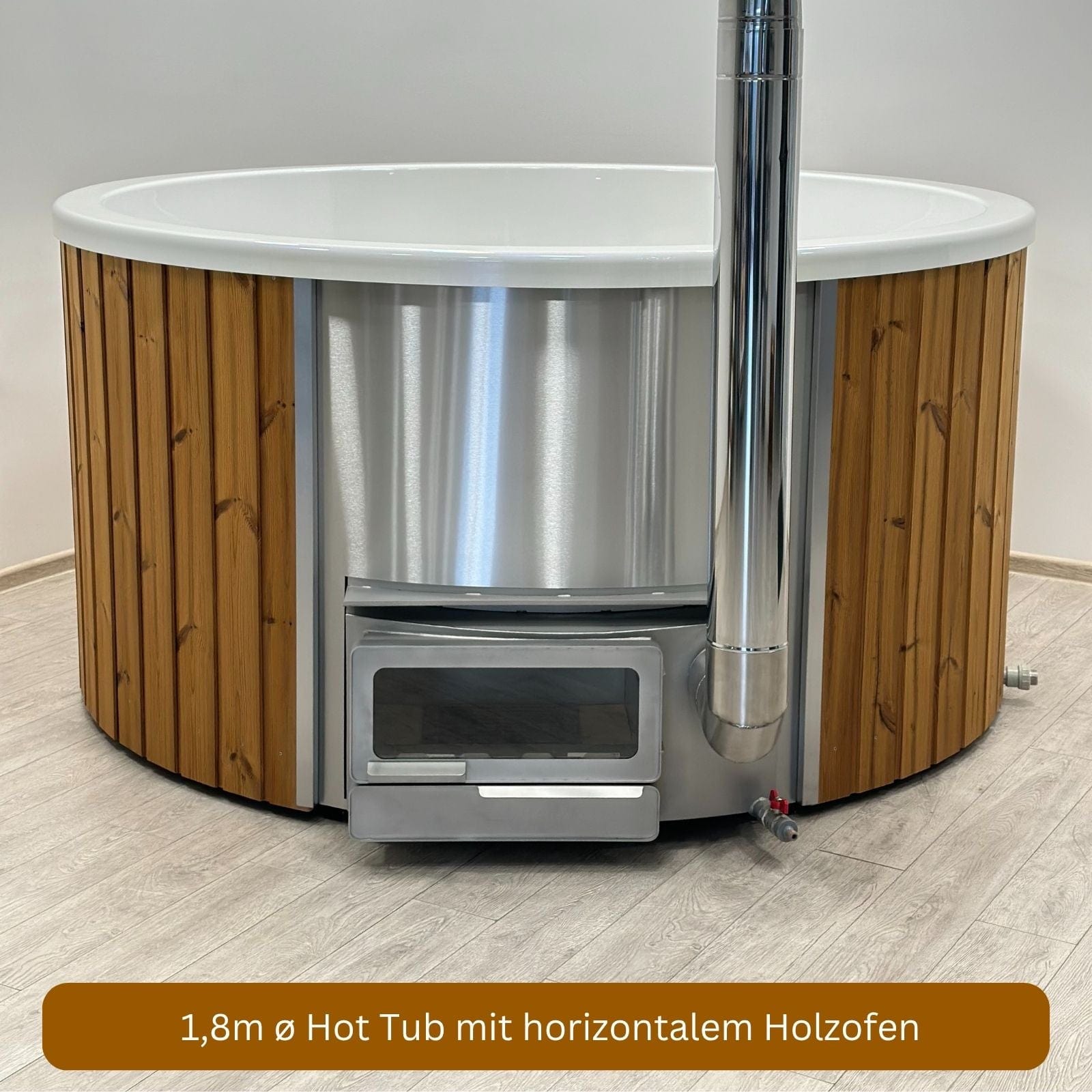 runder Hot Tub mit 1,8m Innendurchmesser mit horizontalem Ofen
